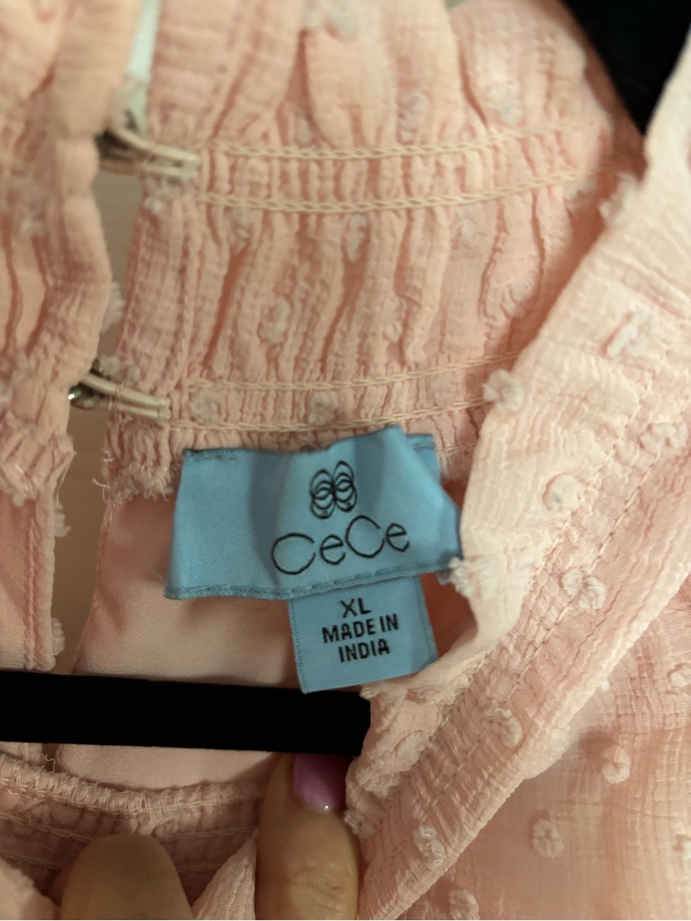 CeCe Soft Pink Textured Girls' One-Piece Romper